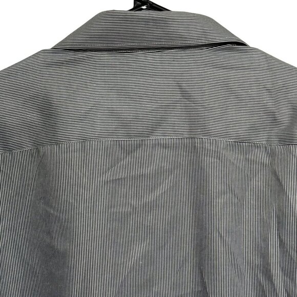 Statement Confidence Mens Black White Striped Button Down Dress Shirt - XXL - Picture 6 of 9